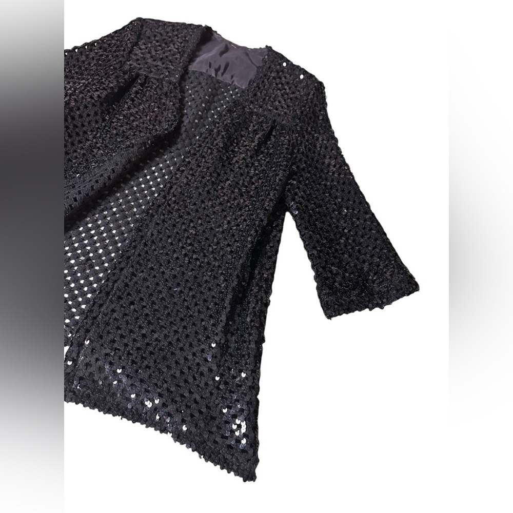 Vintage black sequin cardigan, large - Picture 6 of 12